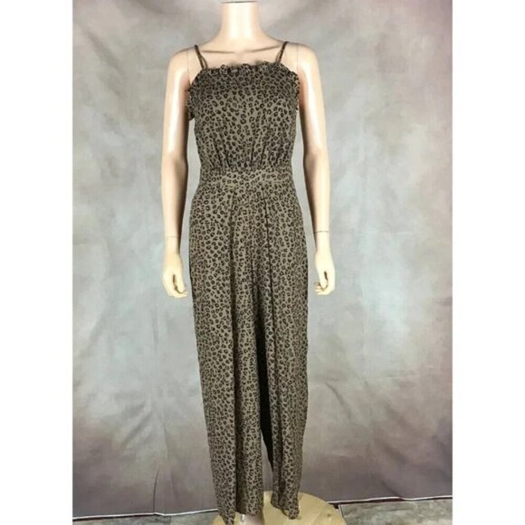 CeCe Chiffon Leopard Print Wide Leg Jumpsuit NWT Size 0 - Picture 3 of 11